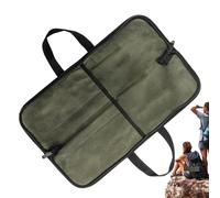 shjxi Sac à couteaux, organiseur de couverts de voyage, toile cirée, design de rangement multi-compartiments, support d'ustensiles de cuisine, idéal pour le camping, les pique-niques, les cours de