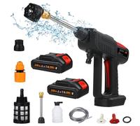 Shkalacar Nettoyeur Haute Pression sans Fil,Laveuse électrique sans Fil 60 Bars 300 W Nettoyeur Haute Pression sur Batterie,6 en 1 pour Nettoyage de Sol de clôture de Voiture