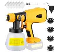 Shkalacar Pistolet a Peinture,Pulvérisateur de Peinture sans Fil, Batterie 20 V Max, pulvérisateur de Peinture électrique portatif avec récipient de 1000 ML, 4 Buses en, Rotation à 360 °