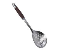 Shntig Spatule perforée en acier inoxydable 201 avec manche en bois - Cuillère ajourée pour la cuisson et l'égouttage - Cuillère rainurée antirouille