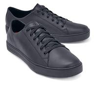 Shoes for Crews Old School Low-Rider, Men's, Women's, Unisex Leather Work Shoes, Slip Resistant, Water Resistant, Black, Men's 11 / Women's 12.5 Wide