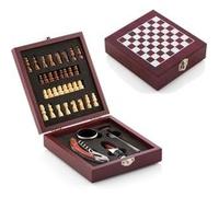 SHOP-STORY - Ensemble d'accessoires à vin et échiquier en coffret (37 pièces) Cadeau idéal pour les fans de vin et d'échecs
