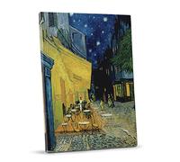 ShopArt Fine Art Prints Tableau effet pinceaux, Vincent van Gogh, terrasse du café la soirée, impression sur toile, reproduction artisanale numérisée, prêt à accrocher, 50 x 70 cm