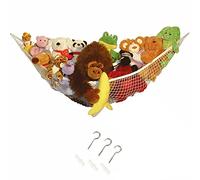 ShopHut Hamac en peluche avec crochets - Grand filet en maille pour garder la chambre de bébé et la chambre d'enfant bien rangée - Organisateur de rangement pour animaux en peluche
