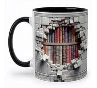 Shopi Zone Tasse en céramique avec design de bibliothèque effet 3D - Une tasse unique parfaite pour surprendre les amateurs de livres et de lecture
