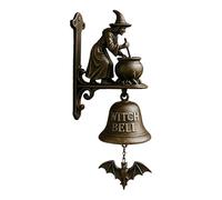 Shopkeepers Bell, Outdoor Ring Chime, with Witch Dachshund Design, Suitable to Entry Alerting, Manual Bell for Porch Use, Home Garden Wall Cottage Fence Courtyard Entrances