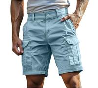 Short de Travail Homme Cargo en Coton, Bermuda Homme Multi-Poches Fonctionnelles Résistant Anti-Usure Ergonomique Respirant, pour Chantier BTP Artisanat Activités Plein Air Été Chaud Confort