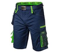 NEO TOOLS Pantalon de Travail Court avec Ceinture pour Homme 62% Coton, 35% Polyester, 3% élasthanne 270 g/m² Taille XS à 3XL - Bleu - S