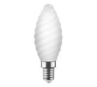 SHOT Ampoule LED E14 - 4,5W - 470 lm - 2700 K - Flamme Torsadée - Verre Opale - Équivalent 40 W