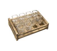 SHOT - Plateau de service à lunettes - En bois haut - Fente à whisky
