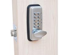 ShouSiFang Verrou de porte à code numérique - Chromé - Étanche - Bouton de verrouillage à combinaison - Sans clé - Silver