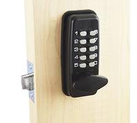 ShouSiFang Verrou de porte à code numérique - Résistant aux intempéries - Bouton de verrouillage à combinaison - Sans clé - Noir