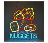SHOUXI LED néon signe Enseigne Au Néon Chicken Nuggets USB Dimmab LED Lumières Pour Entreprise Restaurant Magasin Maison Bar 12.6x14.57in