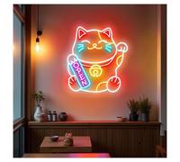 SHOUXI LED néon signe Lumières Néon Ouvertes Pour Chat, Luminosité Réglable, Adaptées Aux Décorations Murales De Studio Et De Magasin, 45cmx48cm(C)