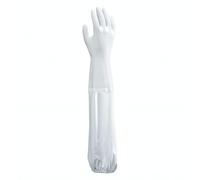 SHOWA B0710, Gant de protection chimique, avec manche longue collée et bord élastique pour une protection complète du bras, enduction PVC non supportée et surface rugueuse, Tailles L