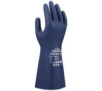 SHOWA CN740, Gant de protection chimique, avec une longueur de 320 mm et particules de flocage pour la gestion de l'humidité, finition à motif de vagues et durabilité accrue, Tailles L