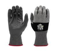 SHOWA MFT PRO 374, Gants de Protection Mécanique et Industrielle, Revêtement en Nitrile Plat sur la Paume, Ultra-légers, Respirants, Gris, 12 Paires, Taille Large