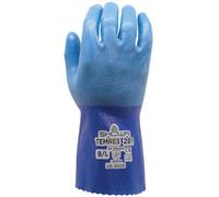SHOWA Temres Mehrzweckhandschuh, Innovative Polyurethanbeschichtung Auf Nylon Trägergewebe, wasserfest, mikroventiliert und atmungsaktiv, mikrogerautem Nitril Handflächenfinish