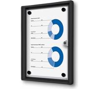 Showdown Vitrine d'affichage d'intérieur Economy SCXS - 1x DIN A4 - Aluminium - Noir