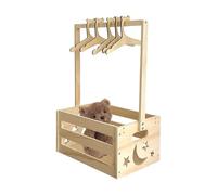 Shower Crate - Organisateur De Nursery Bois 20,28 Pouces | Stockage Basketball avec Hanger Rack, Gender Reveal Hamper for Living Room, Bedroom, Birthday Party and Family Gathering
