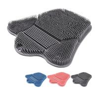 Shower Foot and Back Scrubber Mat, 2026 New Non Slip Silicone Bath Wash Pad, Washer Cleaning Tool with Suction Cups, Spa Massage Mats for Body Exfoliation Home Bathroom Elderly(Gray)