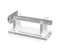 Shower Razor Holder, Horizontal Shaving Rack, Space-Saving Bathrooms Organizer for Men, Barber, Vanity, Dad, Travel, Shower, Bathroom Counter, Black and Transparent Color