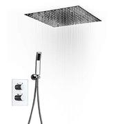 Showerhead Bathtub Shower Set Ceiling Rain Mist Shower Head 3 Way Wall-Mounted Shower Faucet Set 20" Bath Fixtures (Color : Silver Size : 20") Showerheads