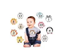 SHOWERORO 12pièces Autocollants Mensuels Animaux Pour Garçon Fille Décalcomanies Adorables Pour Photos Infantiles