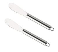 SHOWERORO 2pièces Spatule à Beurre Acier Inoxydable Racloir Pâtisserie Résistant Rouille pour Crème Fromage Gâteau Ustensile de Cuisine et Facile à Nettoyer