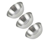 SHOWERORO 3pcs Plat de Sauce en Acier Inoxydable Argenté Rond Résistant la Chaleur Acides pour Repas à Domicile Design Simple et Épuré