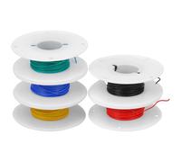 SHOWERORO 5 Rouleaux Fil Électrique en Silicone Résistant à Haute Température, Câble Gainé de Silicone Souple 30awg, Cuivre, 5 Rouleaux, pour Batteries et Voitures Modèles, Réparations