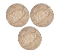 SHOWERORO Abat-jour Lanterne Globe en Lin 3pcs Diffusion de Lumière Douce, Forme Ronde Vintage Rustique pour Décor de Mariage et Fêtes la Maison