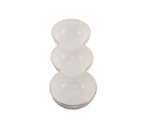 SHOWERORO Assiette à Sauce en Céramique Élégante 3 Compartiments pour Sauces, Vinaigre et Épices, pour Soirée Sushi ou Apéritif, Design Compact et Fonctionnel
