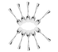 SHOWERORO Cuillères de Service à Tête Carrée Lot de 10 en Acier Inoxydable Résistantes à L'usure et Portables, pour Buffet et Pique-niques