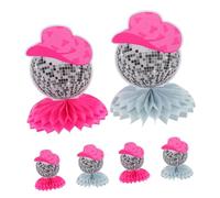 SHOWERORO Décoration de Table Disco en Papier Léger Pliable Forme Chapeau de Cowboy pour Fête D'anniversaire ou Anniversaire Thème Disco 1 Set