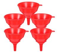 SHOWERORO Entonnoirs Cuisine Résistant Usage Quotidien Rouges en Plastique Ensemble de 5 avec Large Ouverture Grand Entonnoir Pratique pour Huile et Liquides