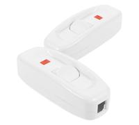 SHOWERORO Interrupteur de Lampe Vintage Blanc 10a 250v Témoin Lumineux, Variateur pour Lampe, Plastique et Noyau en Cuivre, pour Chambres et Salons, Lot de 2 Pièces