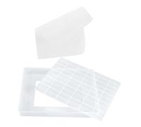 SHOWERORO Kit de Pâtisserie Fond Amovible pour Nougat en Plastique Blanc 3 Pièces Moules Rectangulaires Facile à Laver, Fabrication de Biscuits