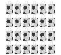 SHOWERORO Lot de 24 sacs cadeaux en papier à motifs de ballons de football avec poignées - Pochettes à dragées pour fêtes sportives - Sacs à bonbons imprimés ballon de football pour