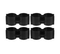 SHOWERORO Lot de 4 Pinces Accroche Balai en Plastique Noir, Connecteur Double Tube Facile à Installer, Solution Gain de Place pour Balai et Pelle