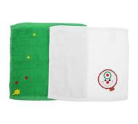 SHOWERORO Lot De 4 Serviettes De Toilette En Coton Pour Enfants Motif Sapin De Noël Bonhomme De Neige Dessin Animé Accessoires Décoratifs Pour La Maison 2 Pièces X 4