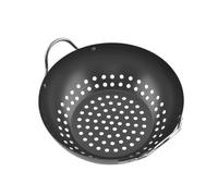 SHOWERORO Panier à Légumes Double Poignée Facile à Nettoyer en Acier Carbone Antiadhésif Résistant la Rouille pour Barbecue en Plein Maison