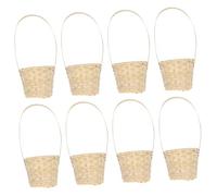 SHOWERORO Paniers À Poignées En Tissu Naturel Pour Le Rangement Des Fruits Panier Décoratif Lot De 8 Pièces Style Rustique