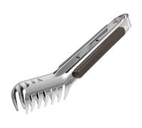 SHOWERORO Pince à Aliments Prise Confortable en Acier Inoxydable Argenté, Pince Multifonction Résistante Chaleur 1 PC pour Barbecue et Pique-niques Extérieur