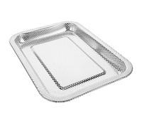 SHOWERORO Plateau à Thé pour Égouttage Maille Fine en Acier Inoxydable Argenté Design Rectangulaire Élégant, Cuisine Repas Décontractés