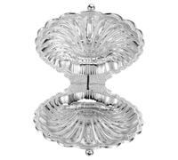 SHOWERORO Plateau de Présentation de Fruits en Alliage de Zinc Argenté de Coquillage avec Couvercle, Résistant à L'usure, pour Usage Quotidien et Décoration Cuisine