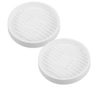 SHOWERORO Plateaux en Plastique Blanc Fixation Solide Lot de 2 pour Plantes et Rangement Facile et Déboucheur de Toilettes Adapté Jardin et Salle de Bain