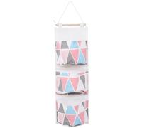 SHOWERORO Pochette de Rangement pour Porte 3 Niveaux Coton Lin 1 Set | Montage Mural, Design Suspendu à Trois Couches, Gain de Place Vertical pour Placard et Chambre