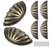 SHOWERORO Poignée Coquillage en Alliage de Zinc Vintage Coquille Lot de 6pcs Boutons de Meubles Rétro Design Haute Résistance et Utilisation Facile pour Décoration Intérieure