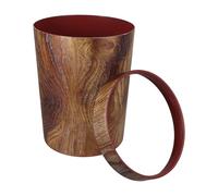 SHOWERORO Poubelle Ronde en Plastique Effet Bois Rétro 10 L, Petite